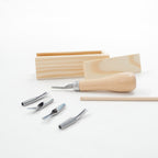 Linoleumsnede gereedschap met 5 verschillende punten en opbergdoos