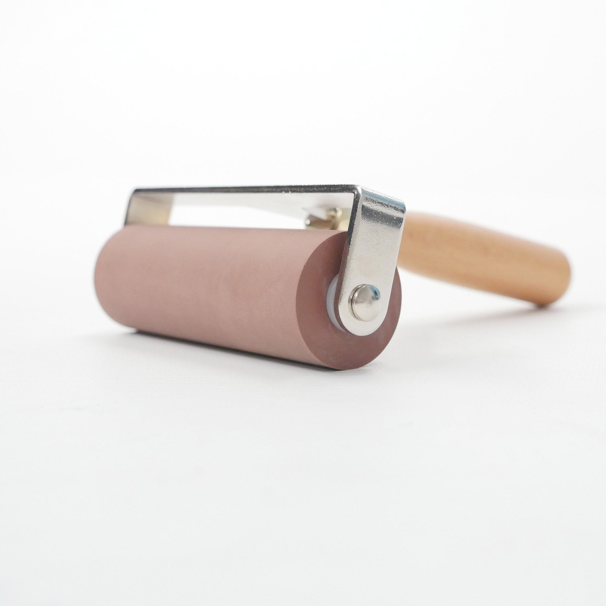 Premium linoleumsnede rubberroller met houten handvat