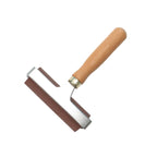Premium linoleumsnede rubberroller met houten handvat 3 linoleumsnede bovenaanzicht
