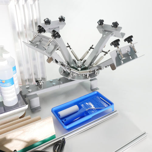 Siebdruck Set für 4-Farb Drucke mit Siebdruckkarussell