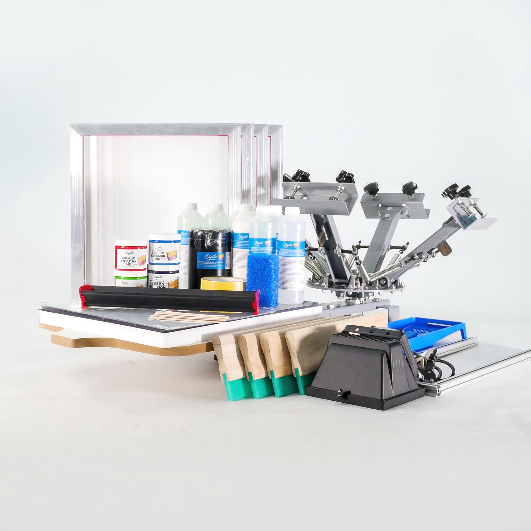 4-Color Screen Printing Kit with Screen Printing Carousel from Dipilu
