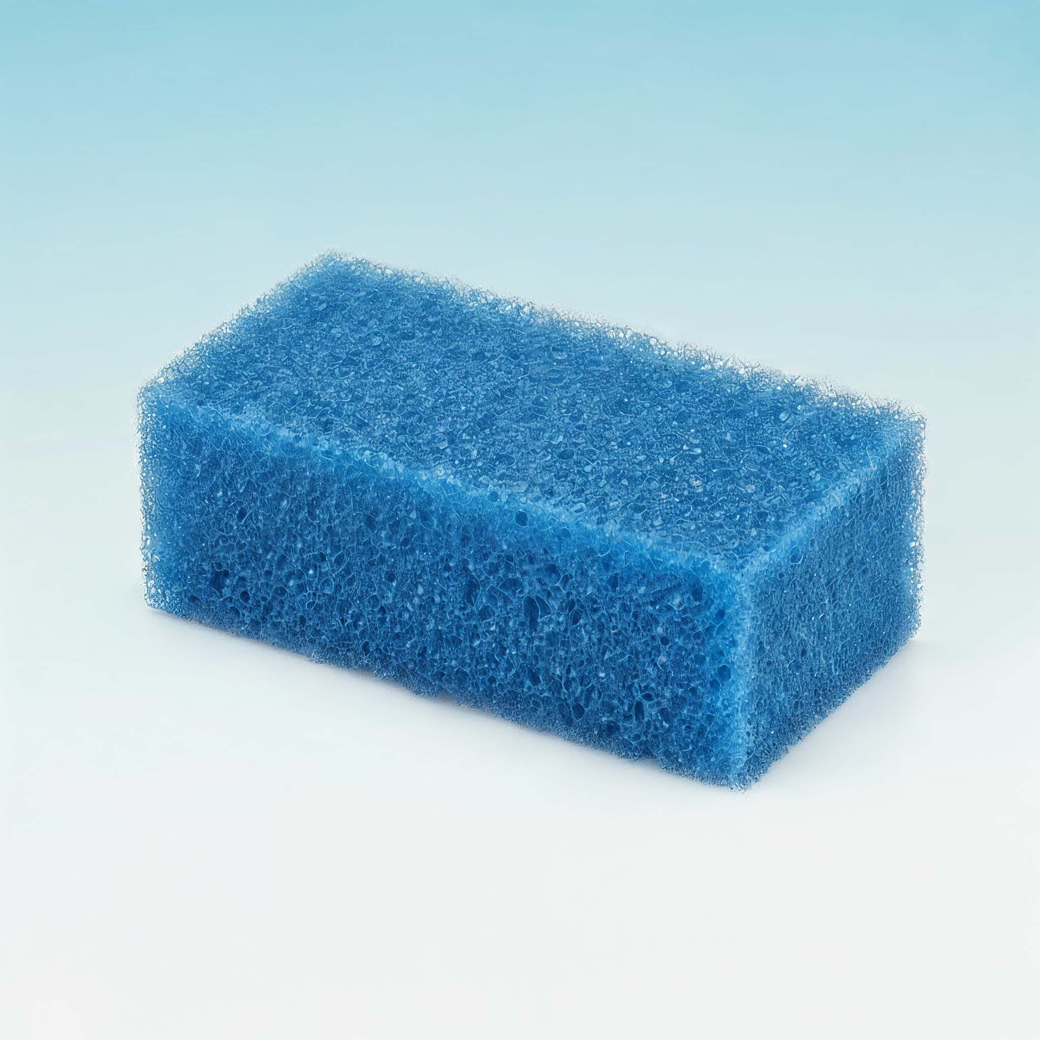 Ein blauer Schwamm für die Reinigung eines Siebdruckrahmens