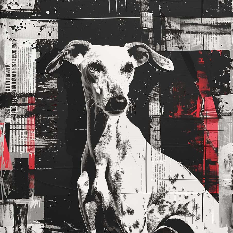 Screen Printing illustration of a Galgo dog