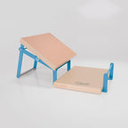 Linoldruckpresse Bulky Press von Dipilu aufgeklappt in blau