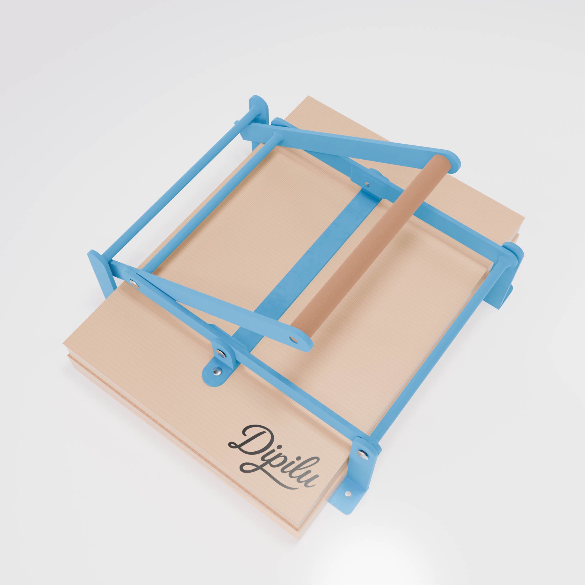 Linoldruckpresse Bulky Press von Dipilu von oben in blau