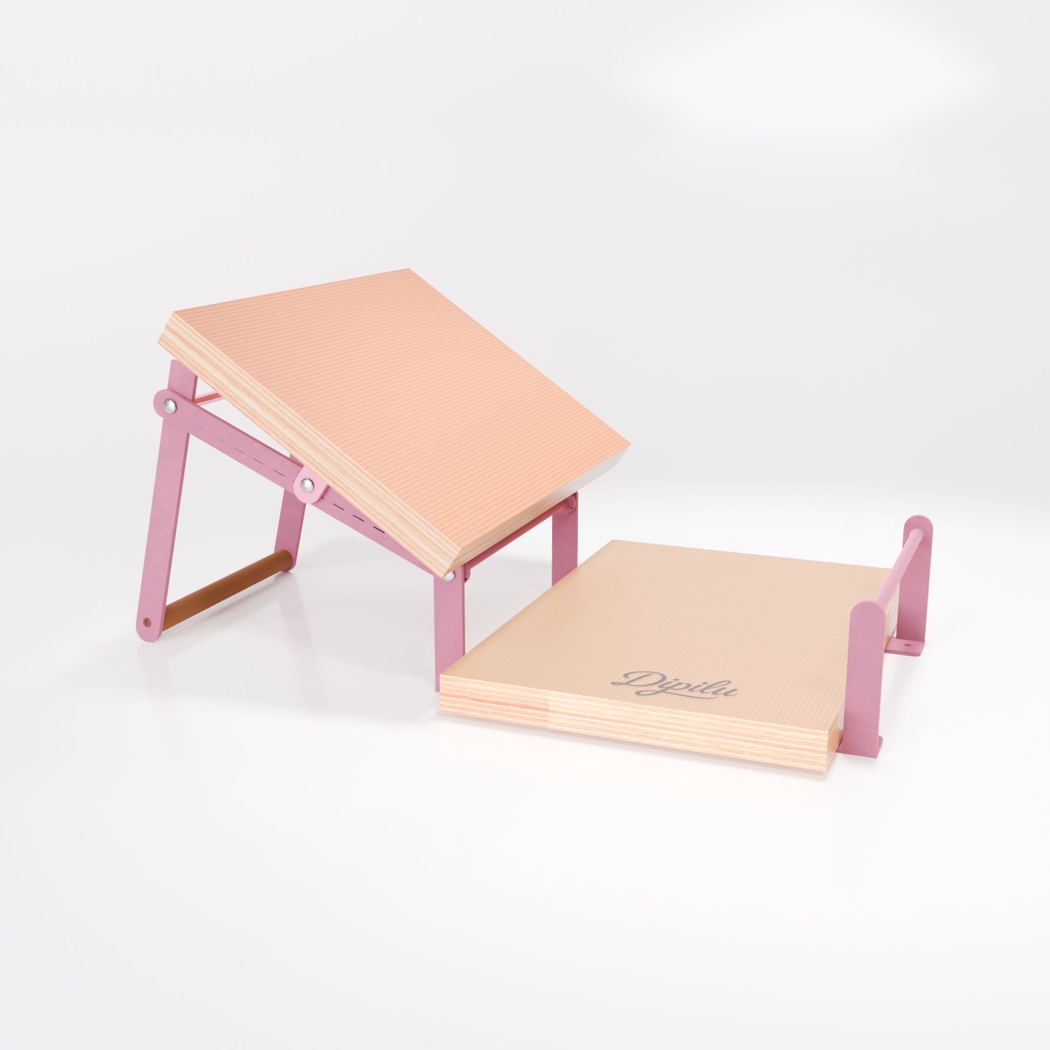 Linoldruckpresse Dipilu Bulky Press rosa im geöffneten Zustand