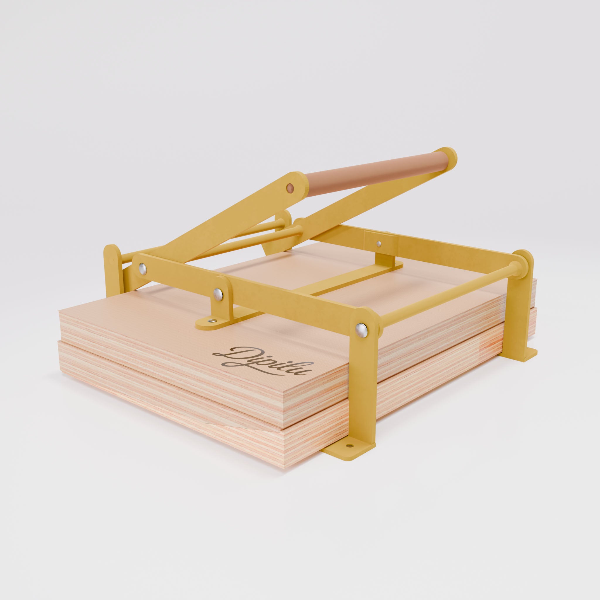 Linodrukpers Bulky Press van Dipilu in geel