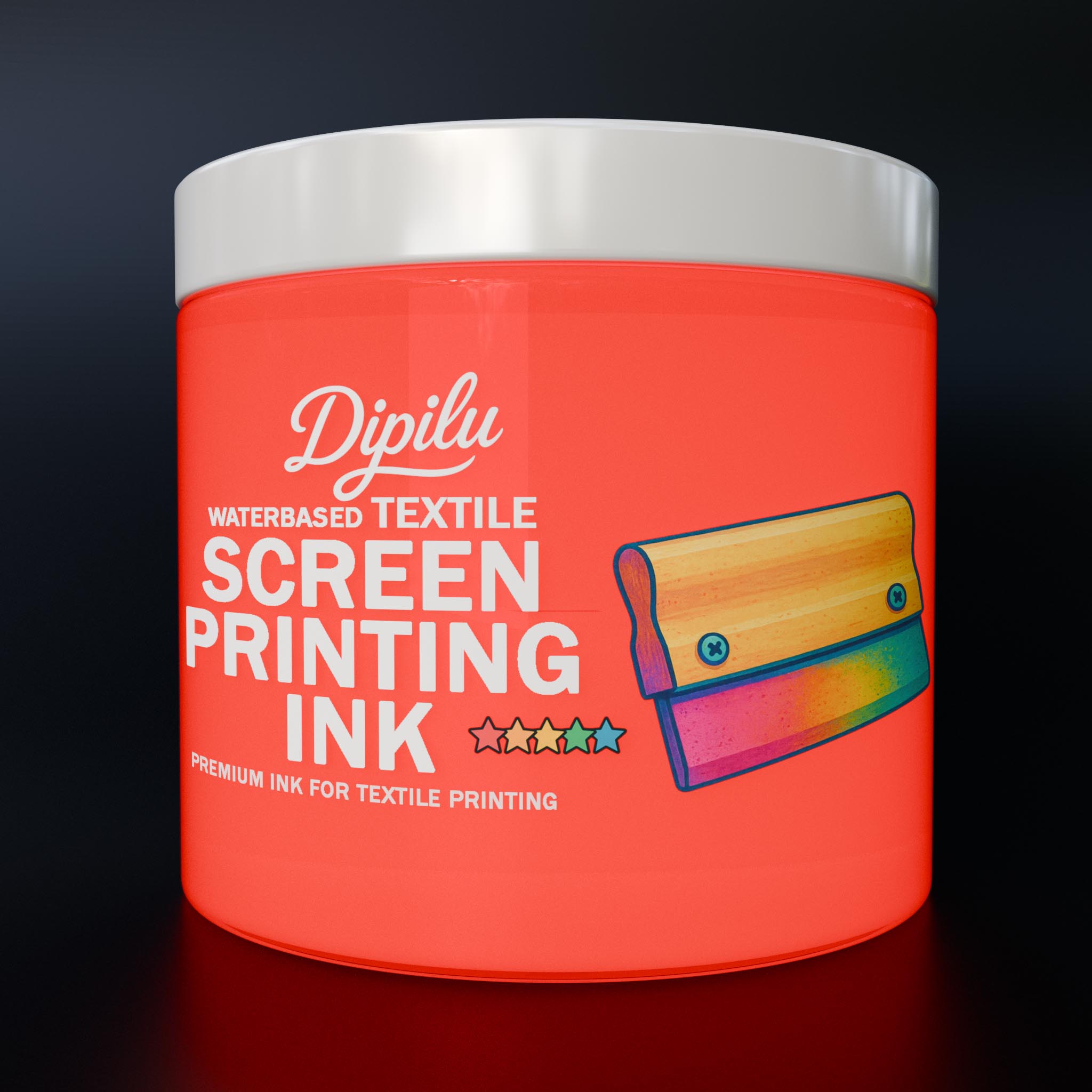 Screen printing ink FLUO red for textile printing