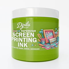 Green screen printing ink for paper
