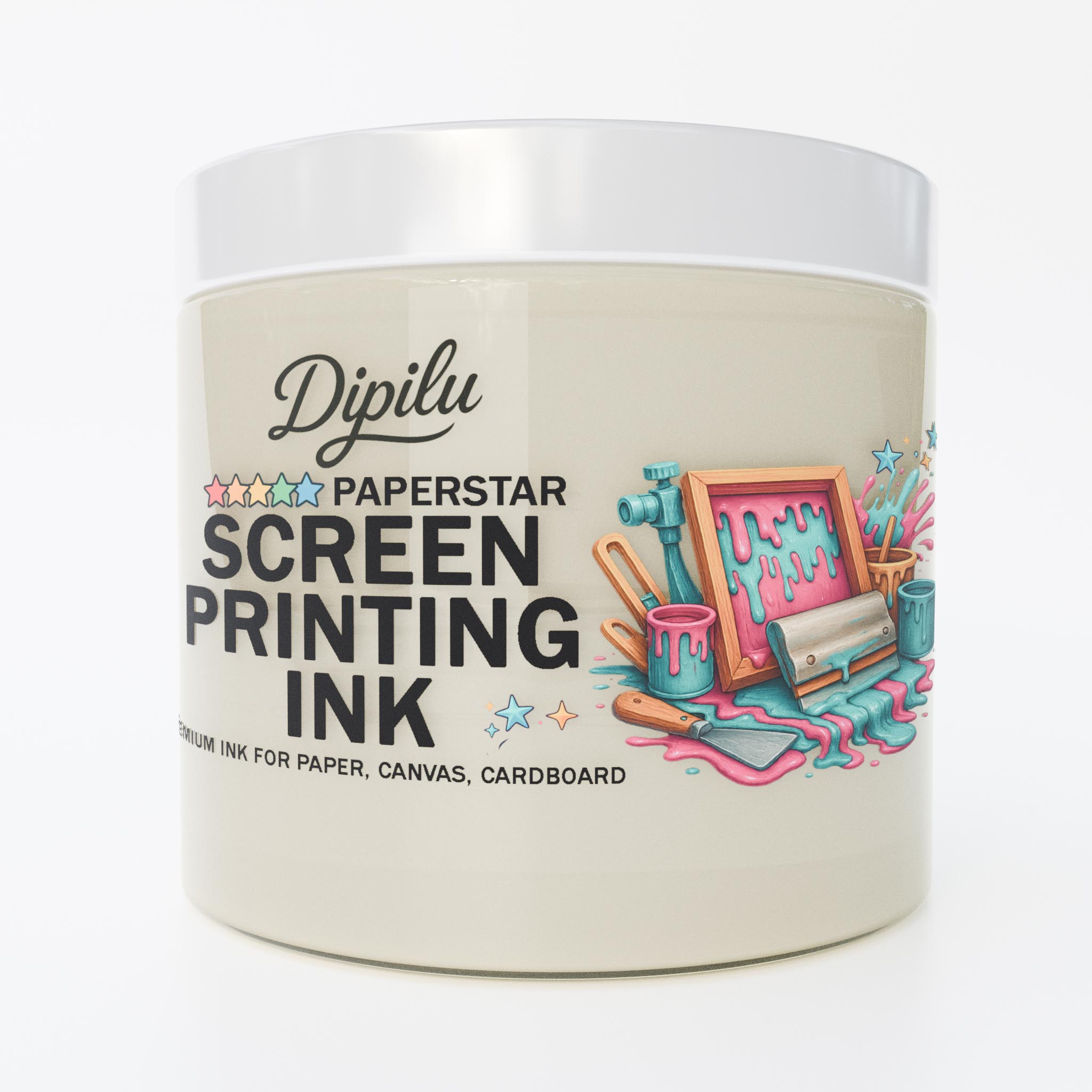 Dose mit Transparenter Farbbasis (Binder) für Papier Siebdruckfarben