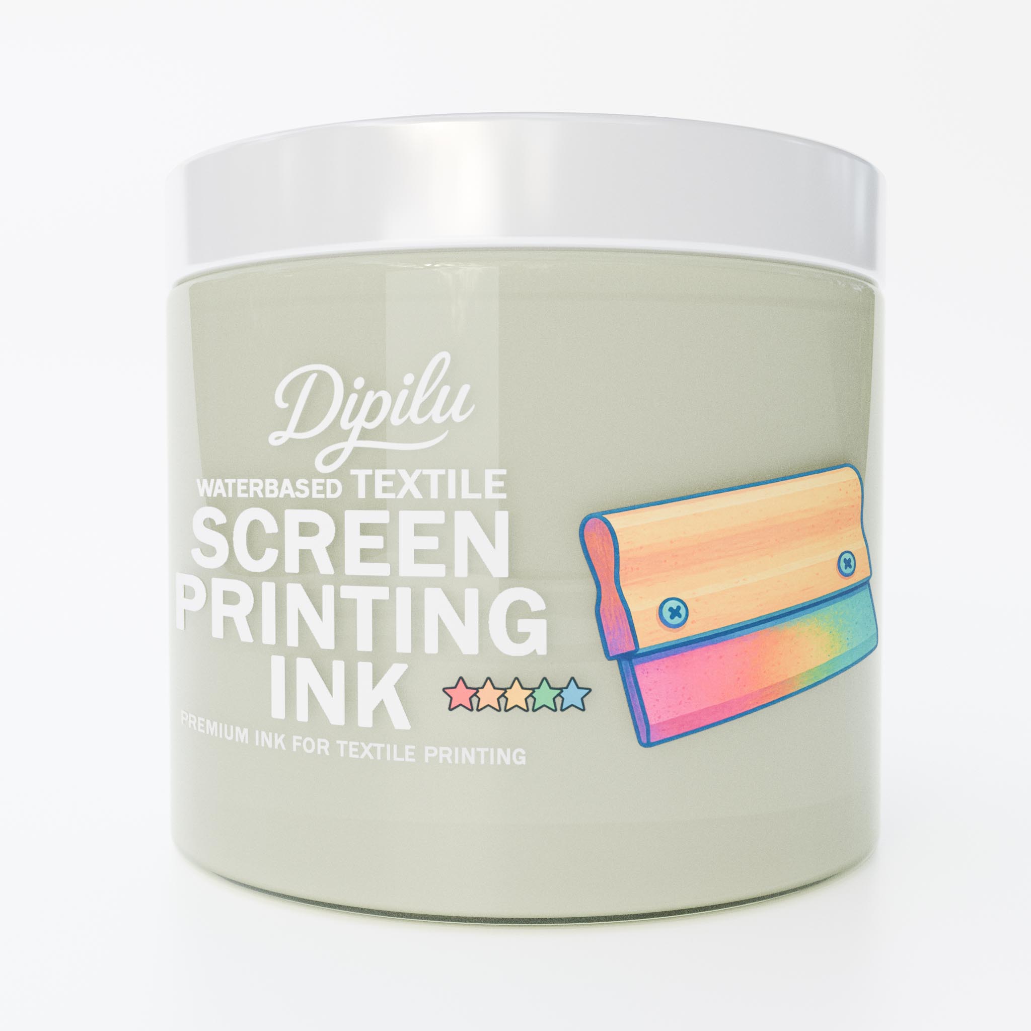 Eine Dose mit Basis für Siebdruckfarbe für den Druck auf Textilien