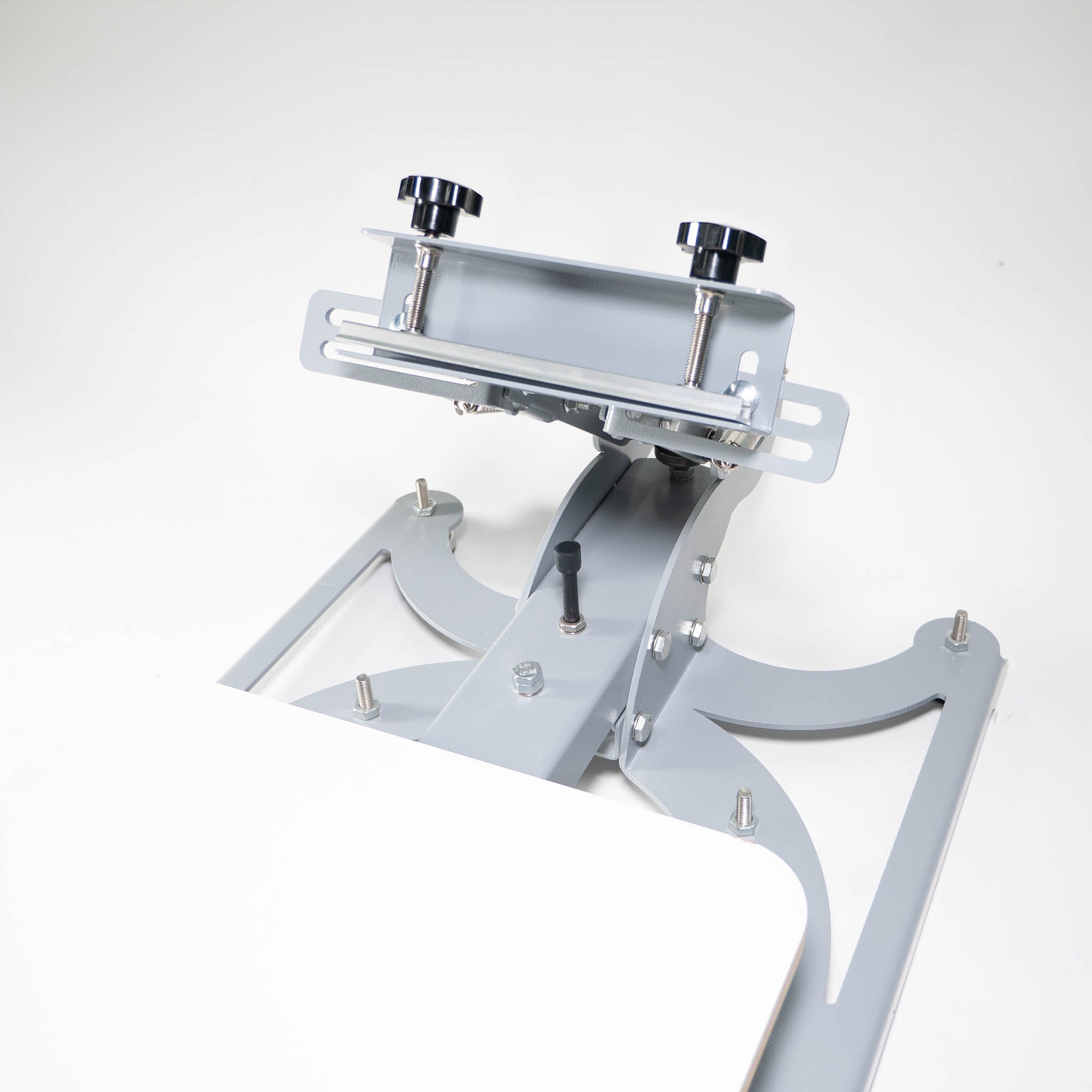 Nahaufnahme der Siebhalterung der Siebdruckmaschine Expert