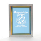 Exposed screen printing frame with design