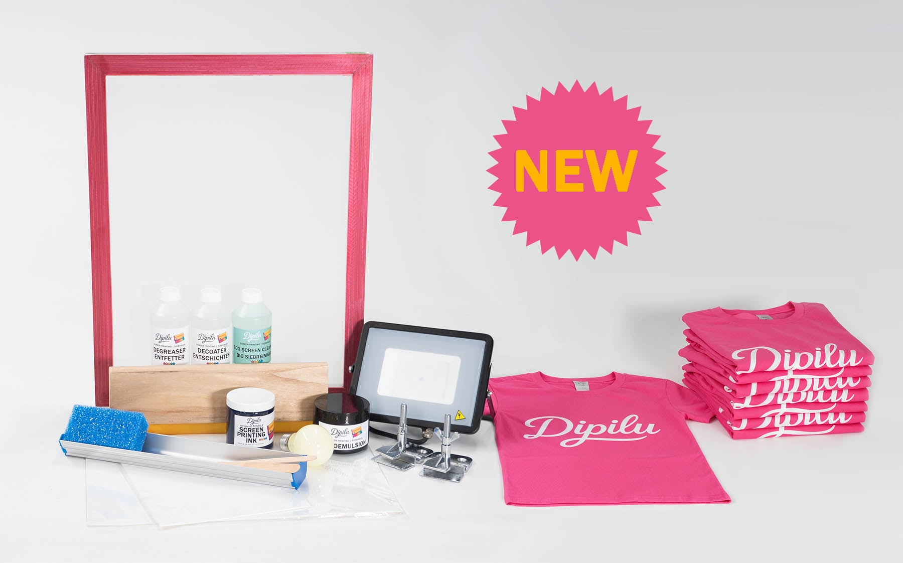 Siebdruck Starter Set mit T-Shirts und Zubehör