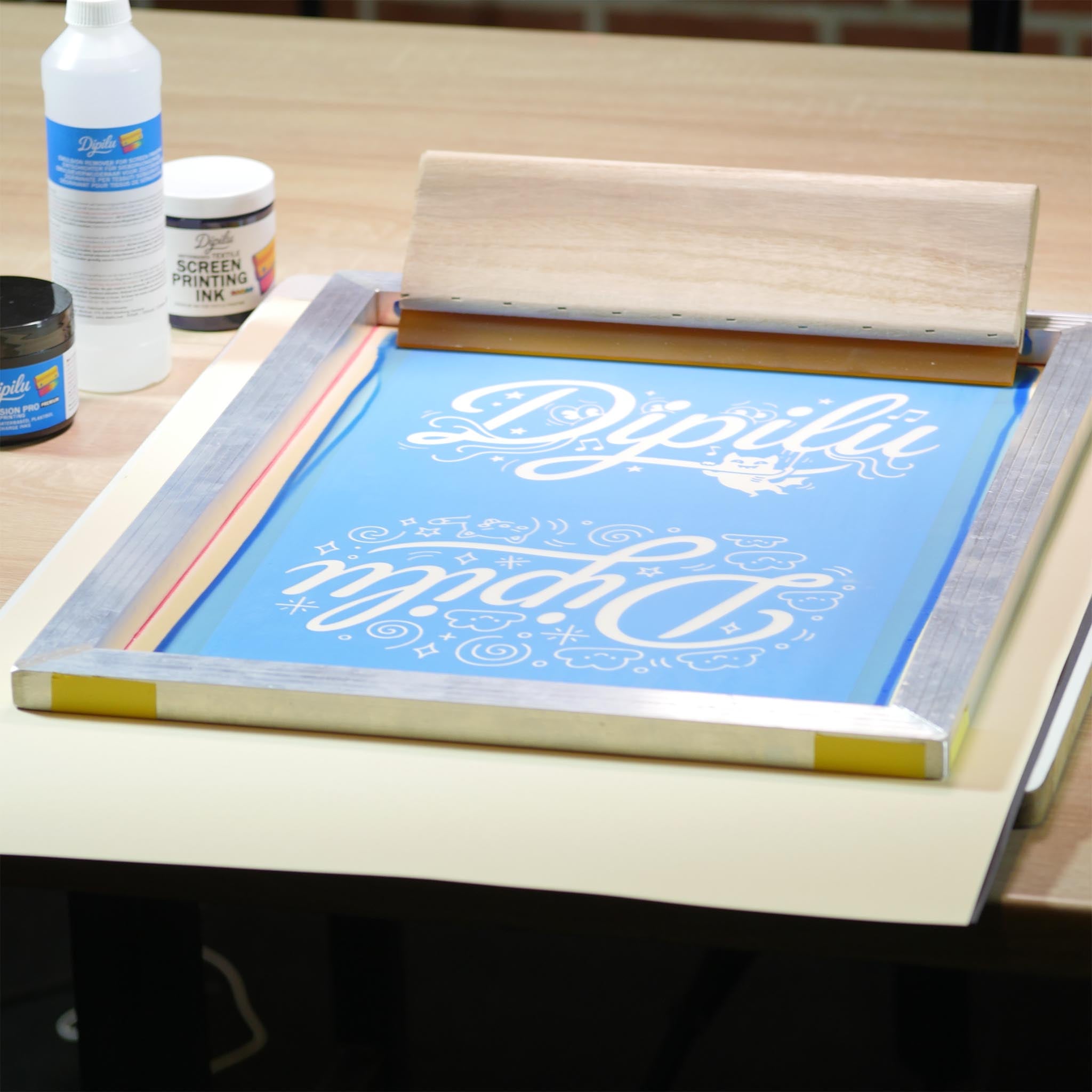 Siebdruck Starter Set Closeup Rahmen und Rakel