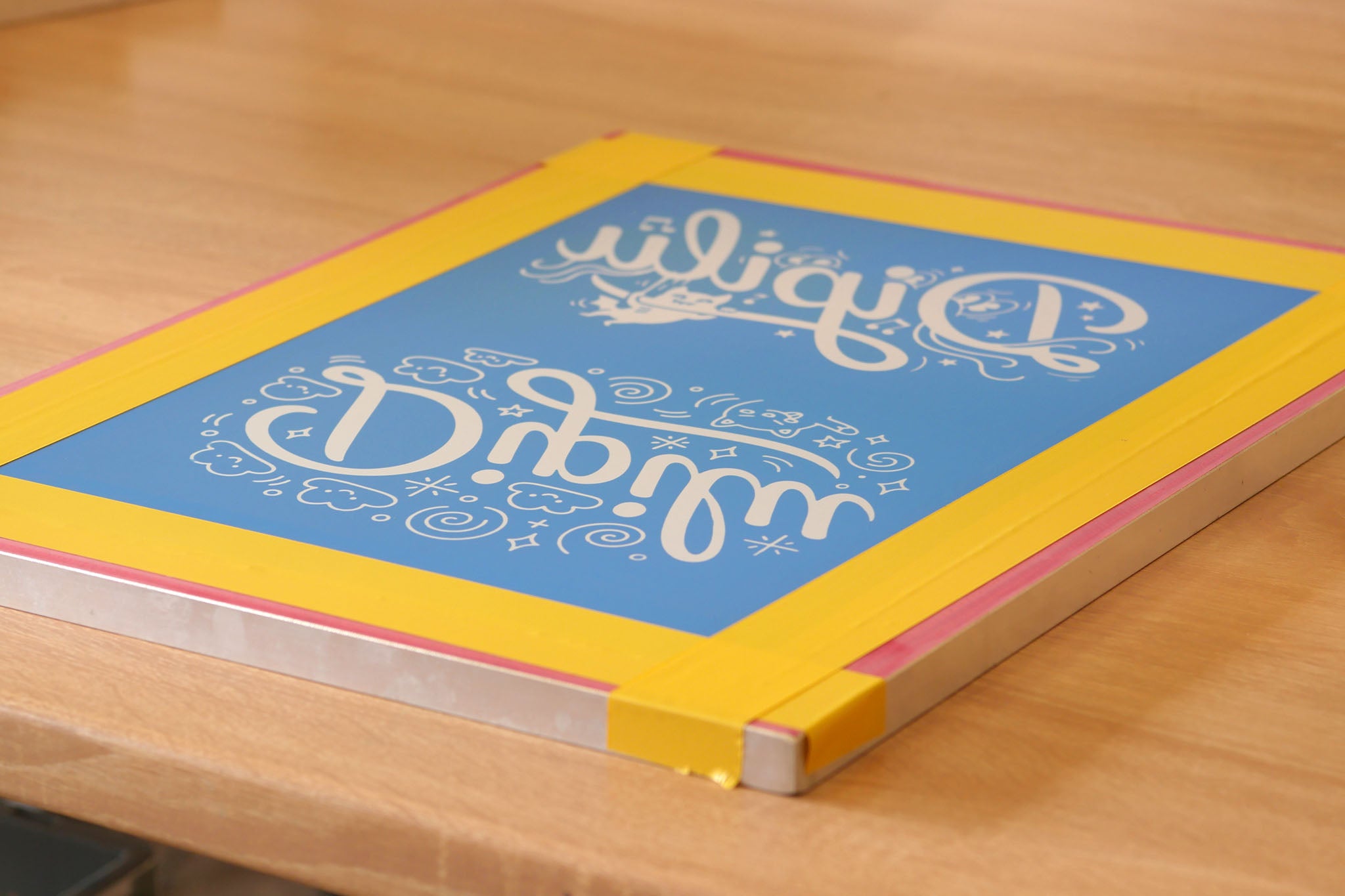 DIY screen printing complete screen printing frame masking