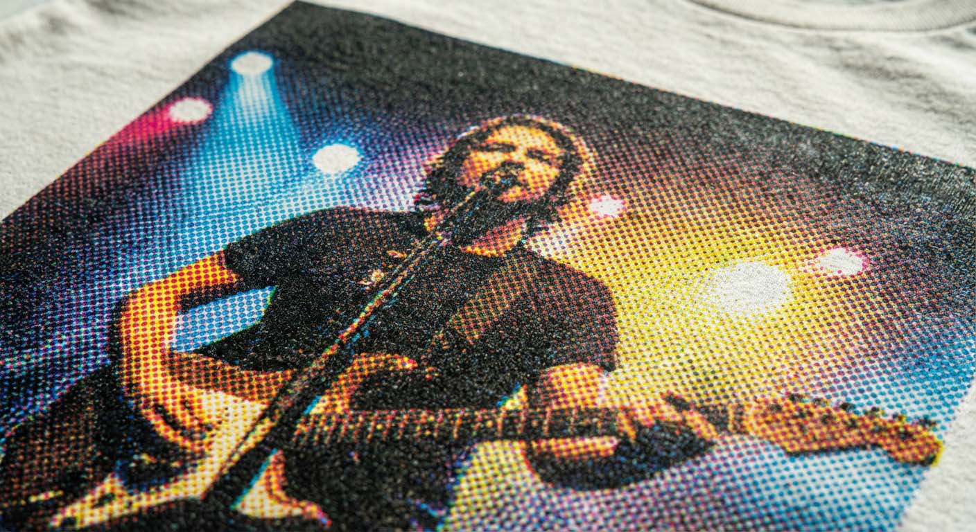 Trame demi-teinte Serigrafie CMJN sur T-shirt